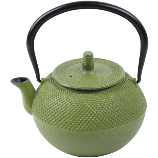Cast iron tea kettle - 1250 ml - Green