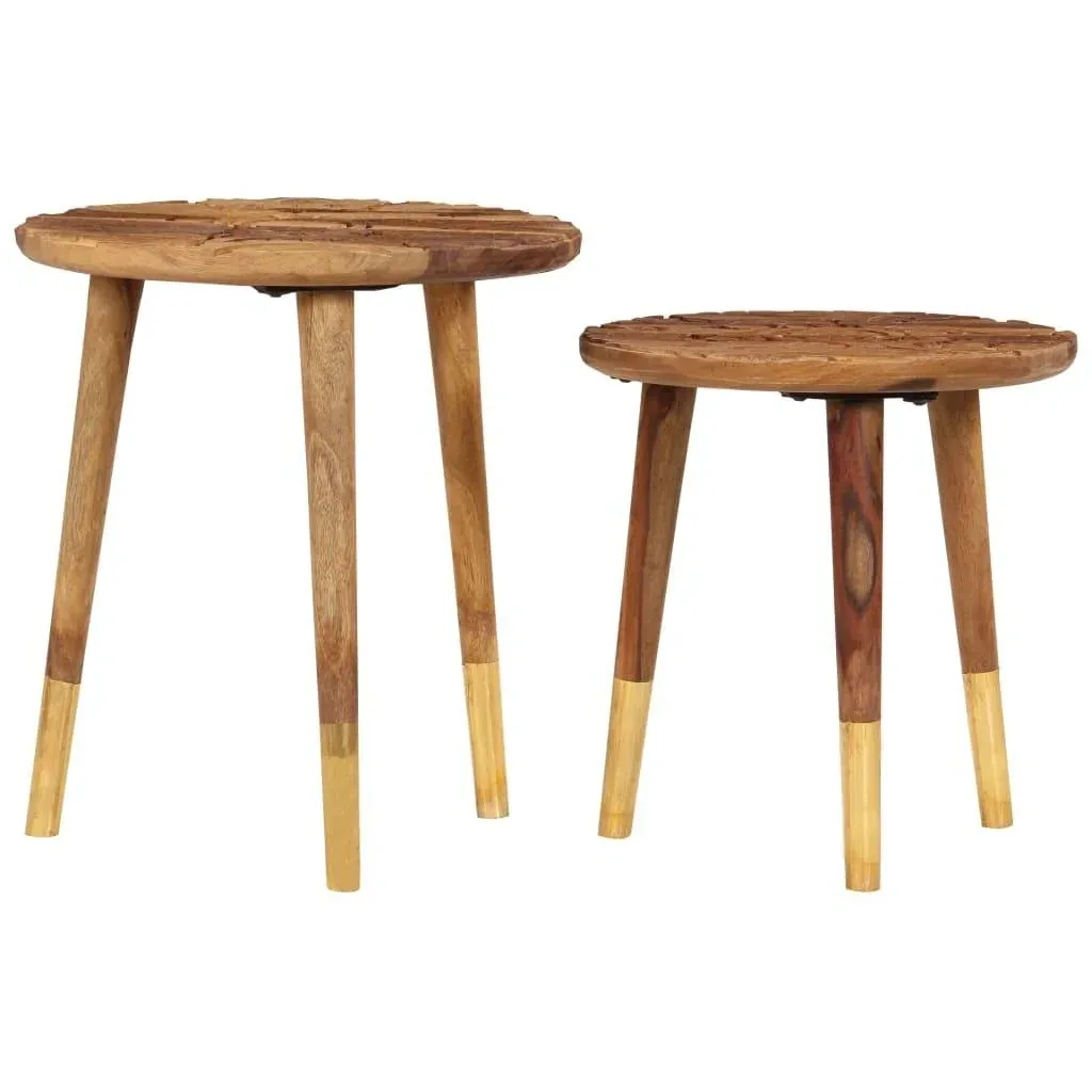 Coffee tables 2 pieces made of solid sheesham wood