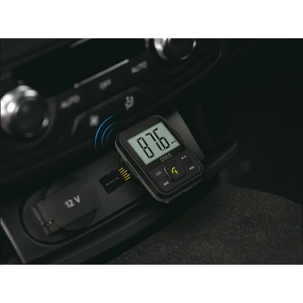 FM transmitter with Bluetooth, USB, AUX, Micro SD and hands-free function