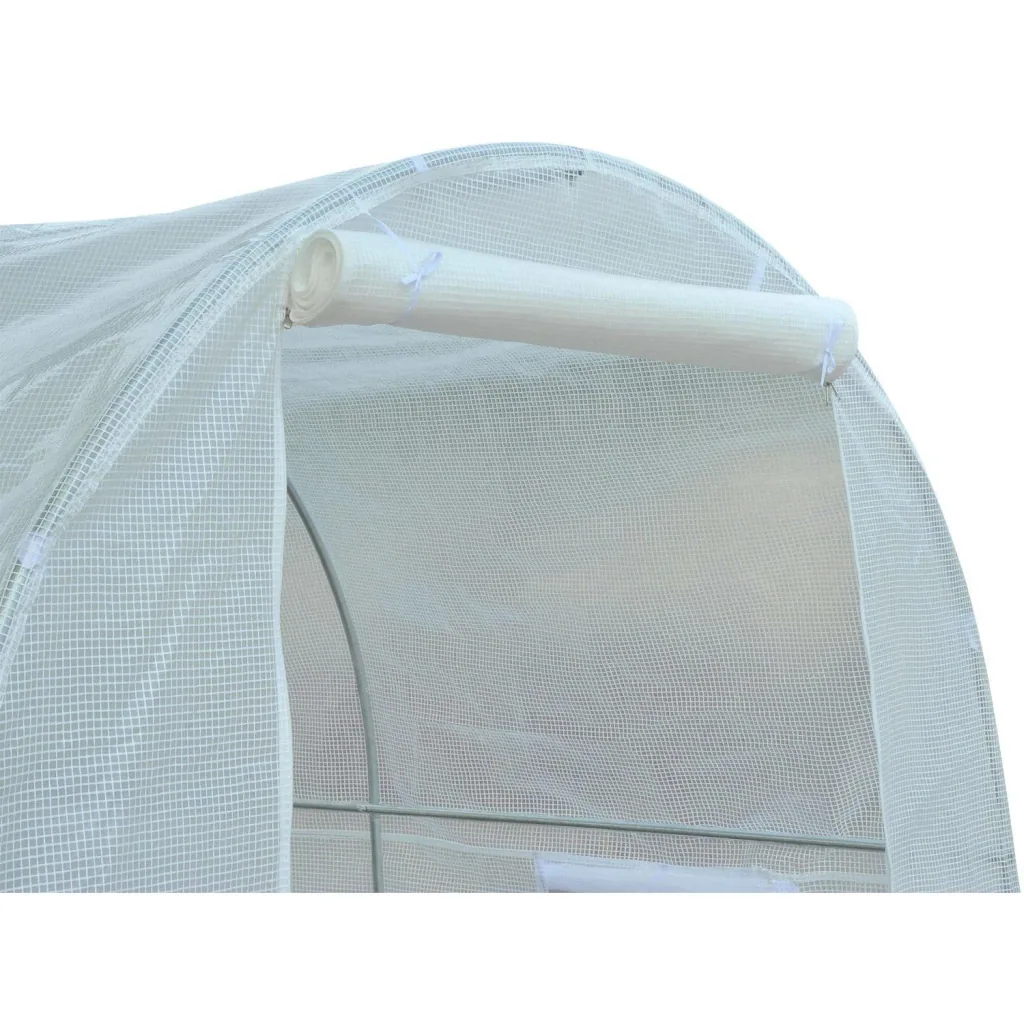 Plastic greenhouse 2.5x2x2m 4 side windows white