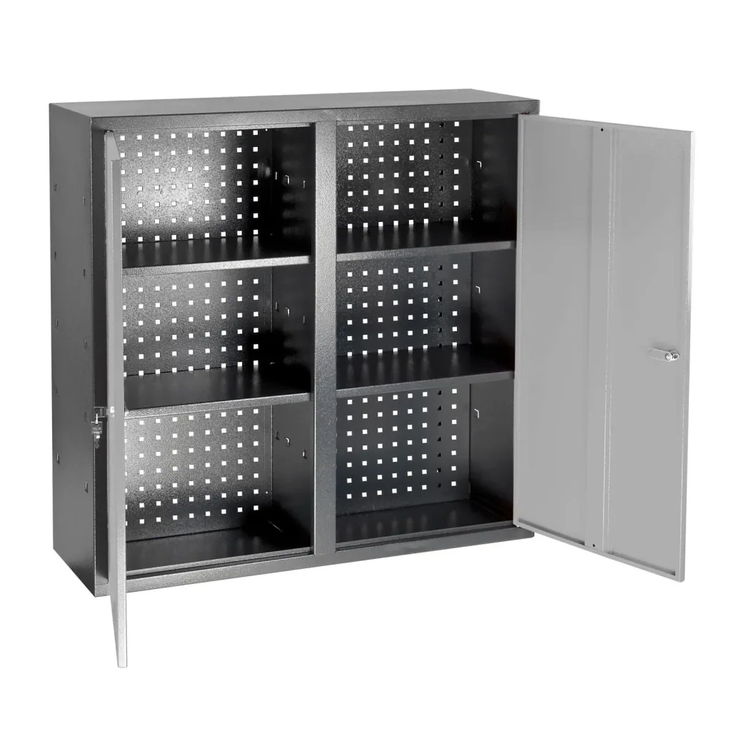 Wall cabinet with 2 doors and perforated panel