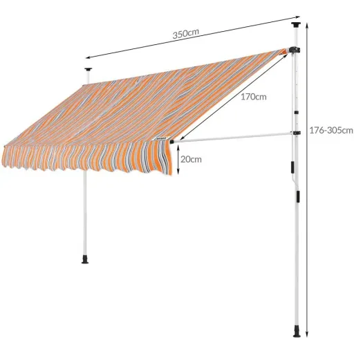 Klem awning yellow/blue 350cm