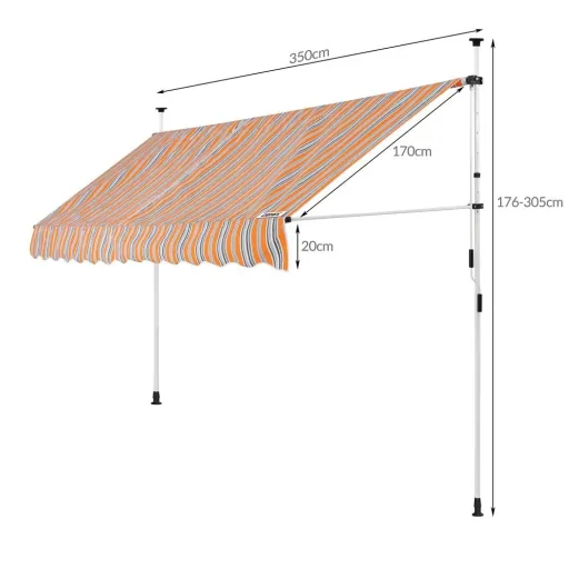 Klem awning yellow/blue 350cm