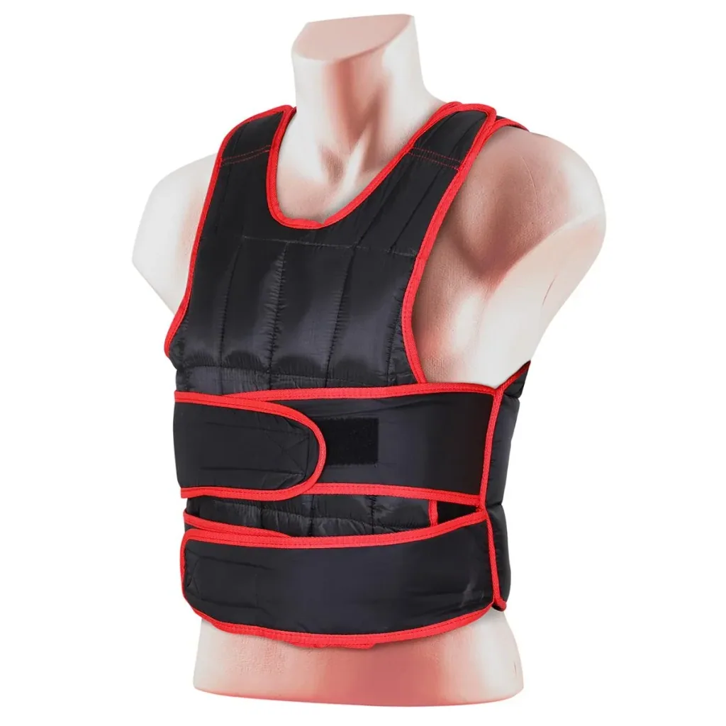 20 kg training vest weight vest with double straps adjustable strength training fitness Oxford metal black+red 40 x