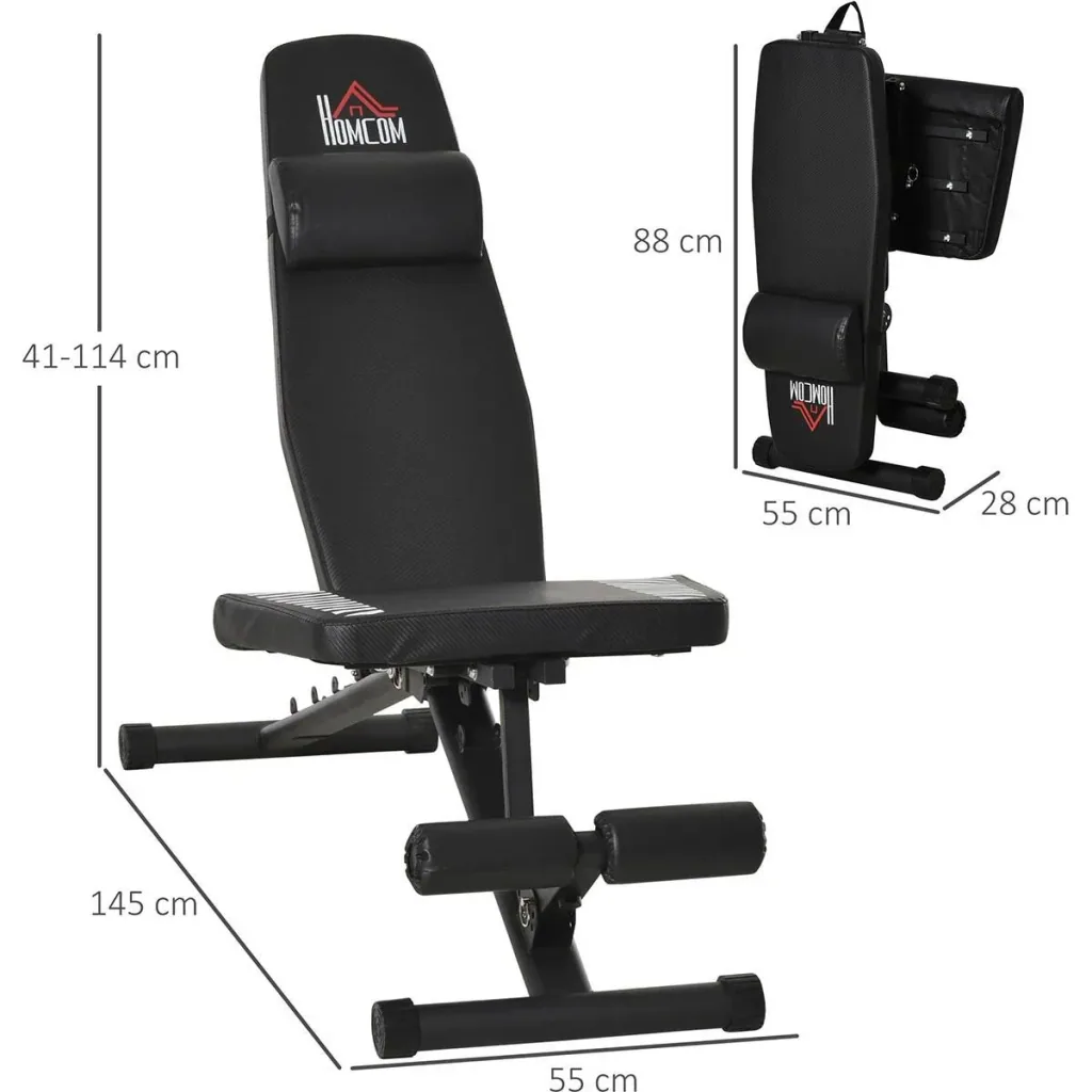 Weight bench foldable multifunctional training bench adjustable sit-up bench for home training 6 levels leg holder for construction
