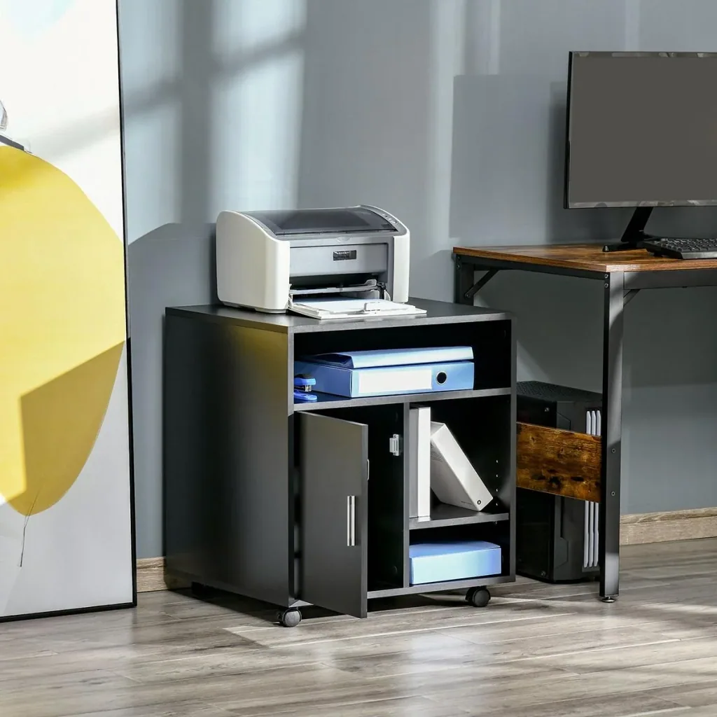 printer stand office cart cabinet