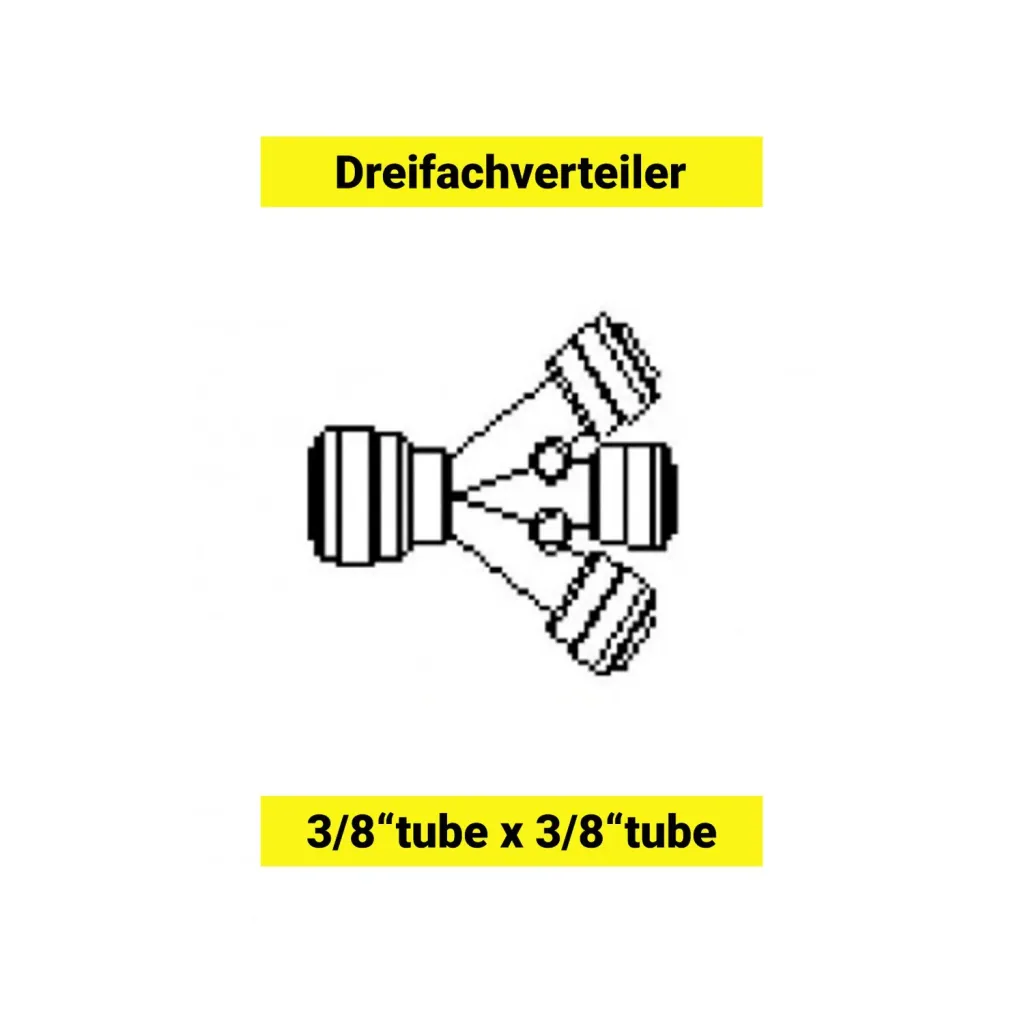 Drievoudige verdeler voor slang 3/8"