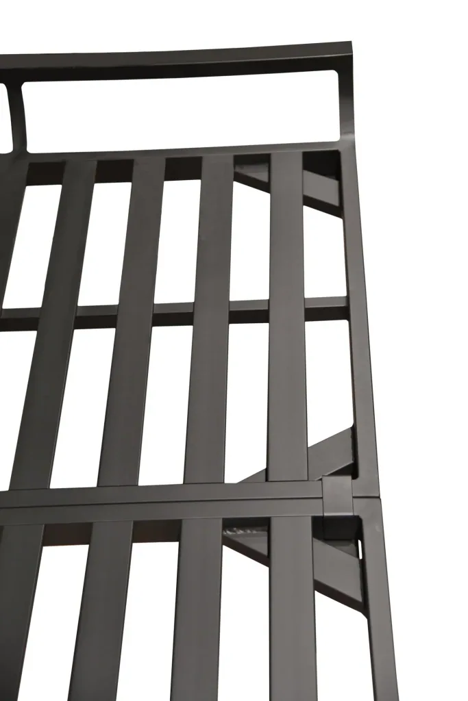 Double lounger DELIA, aluminum, dark gray / polyester, gray