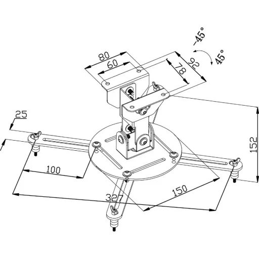 Projector ceiling mount fully movable 10 kg silver
