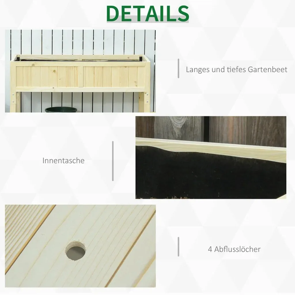 Foldable raised bed natural