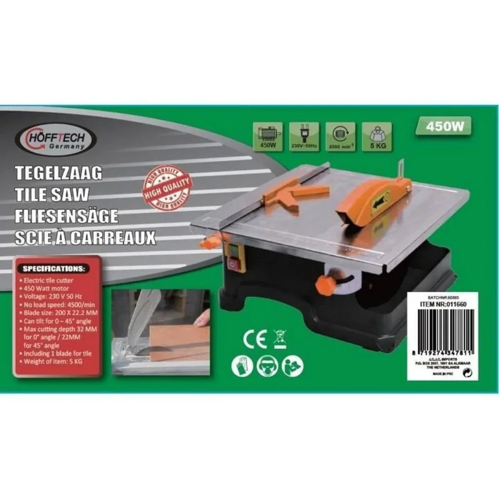 Tile saw - 450W - 33x33 cm - saw blade with 180 mm diameter