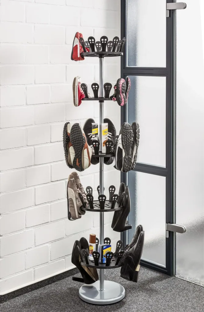 Shoe carousel, shoe storage, for 30 pairs, black