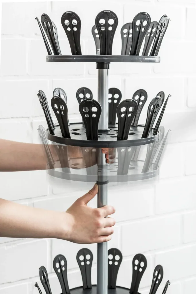 Shoe carousel, shoe storage, for 30 pairs, black
