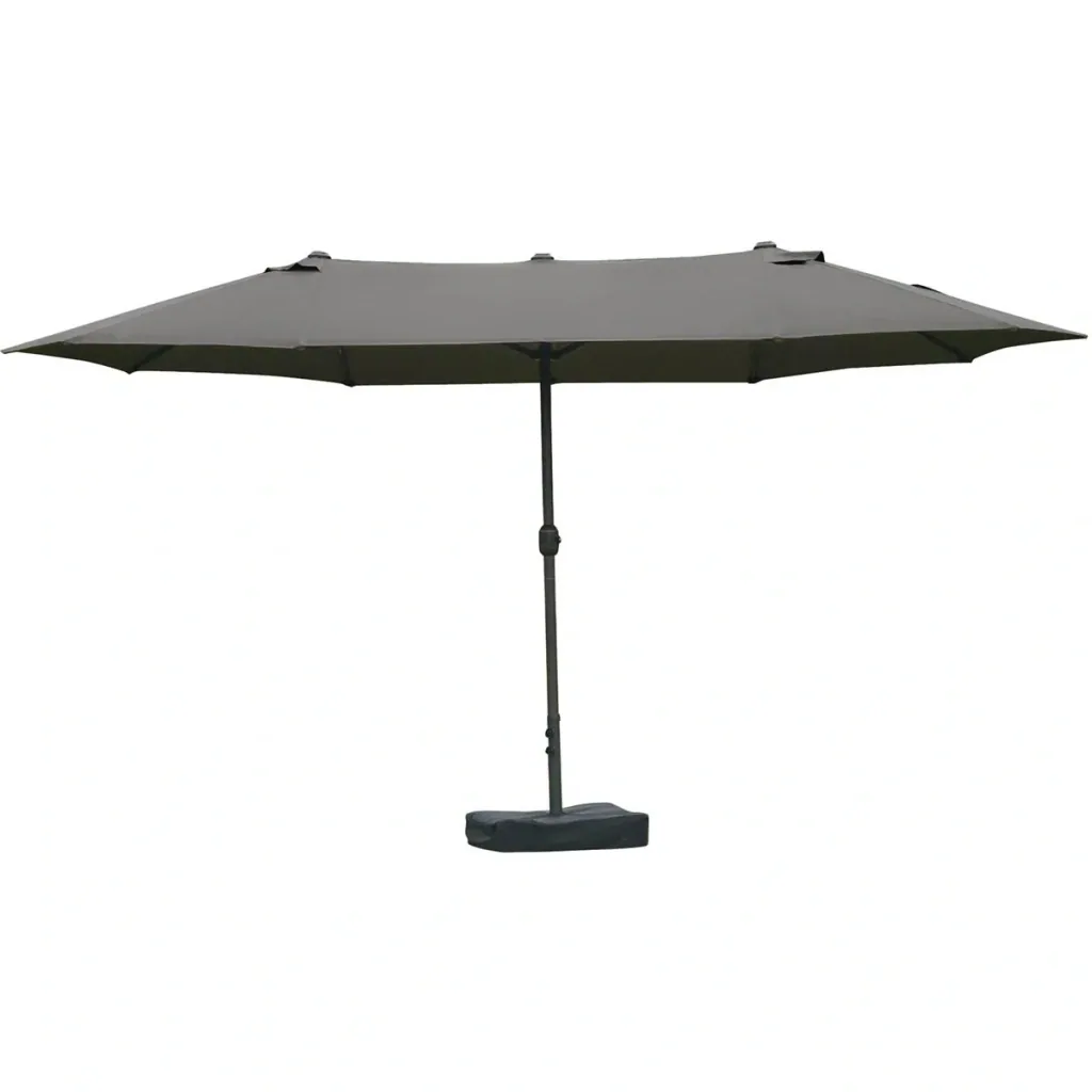 Double parasol with hand crank dark green