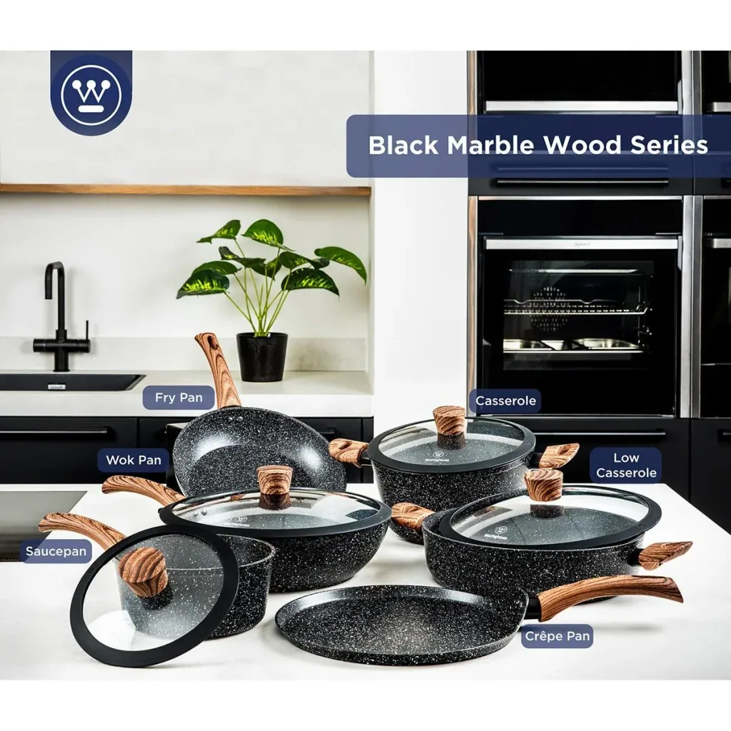 Frying pan Ø20 cm Black Marble Wood