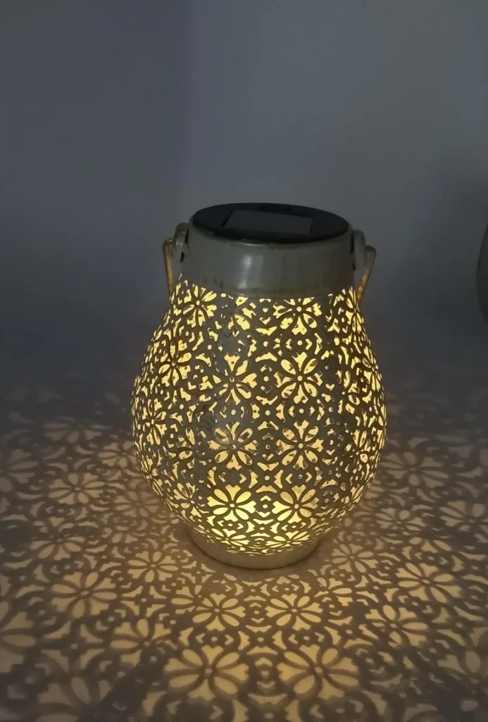 LED solar lantern made of metal