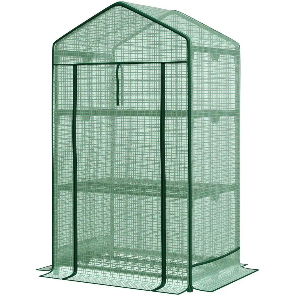 Mini greenhouse - 3 levels - roller shutter - 69 x 49 x 125 cm
