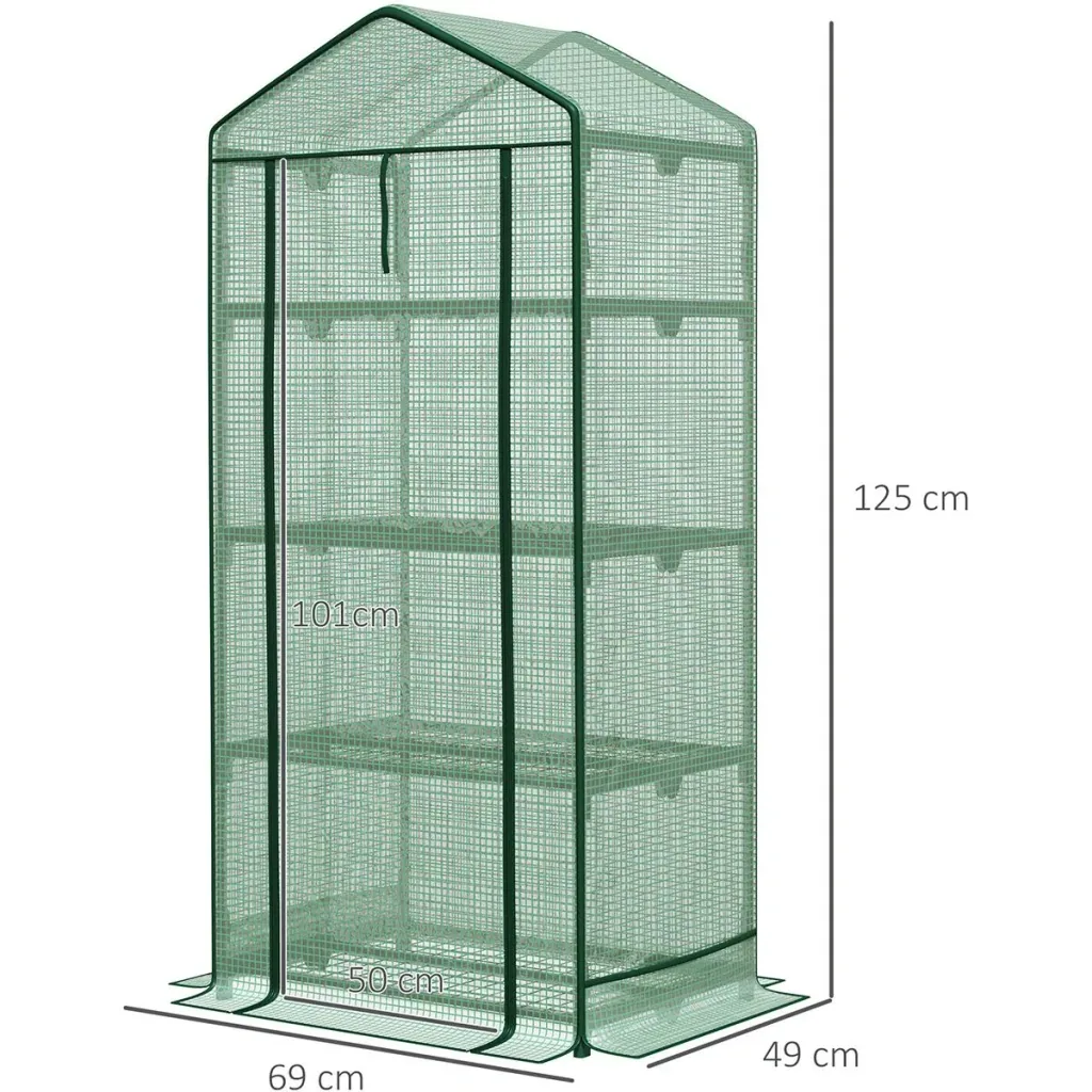 Mini greenhouse - 3 levels - roller shutter - 69 x 49 x 125 cm