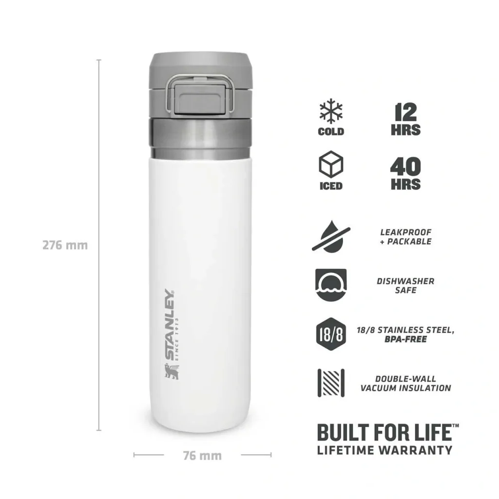 Quick Flip Water Bottle 0.7 l, Polar, vacuum insulation, safety cap