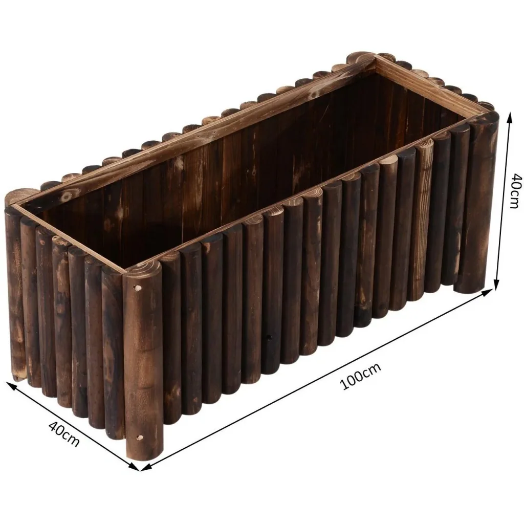 Raised bed L100 x W40 x H40cm planter vegetable bed wood