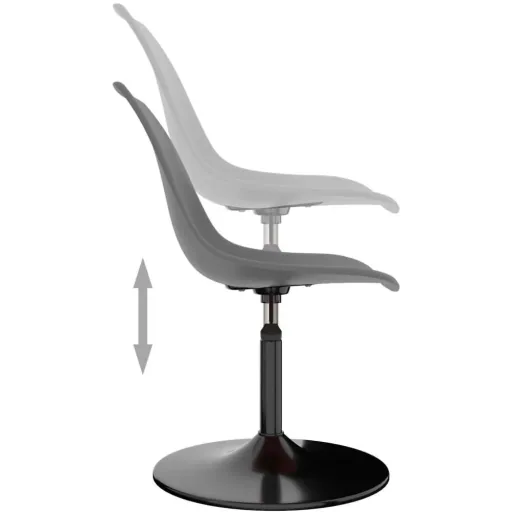 Dining chair swivel, 2-piece, light grey PP
