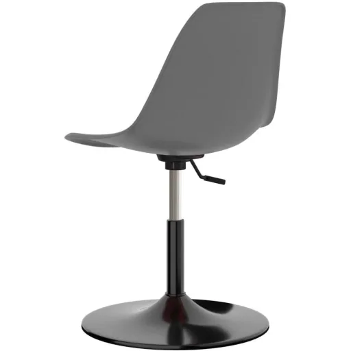 Dining chair swivel, 2-piece, light grey PP