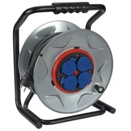 PROFESSIONAL CABLE REEL WITH ANTI-TWIST SYSTEM - NEOPRENE - 25 m - 3G2.5 - 4 SOCKETS