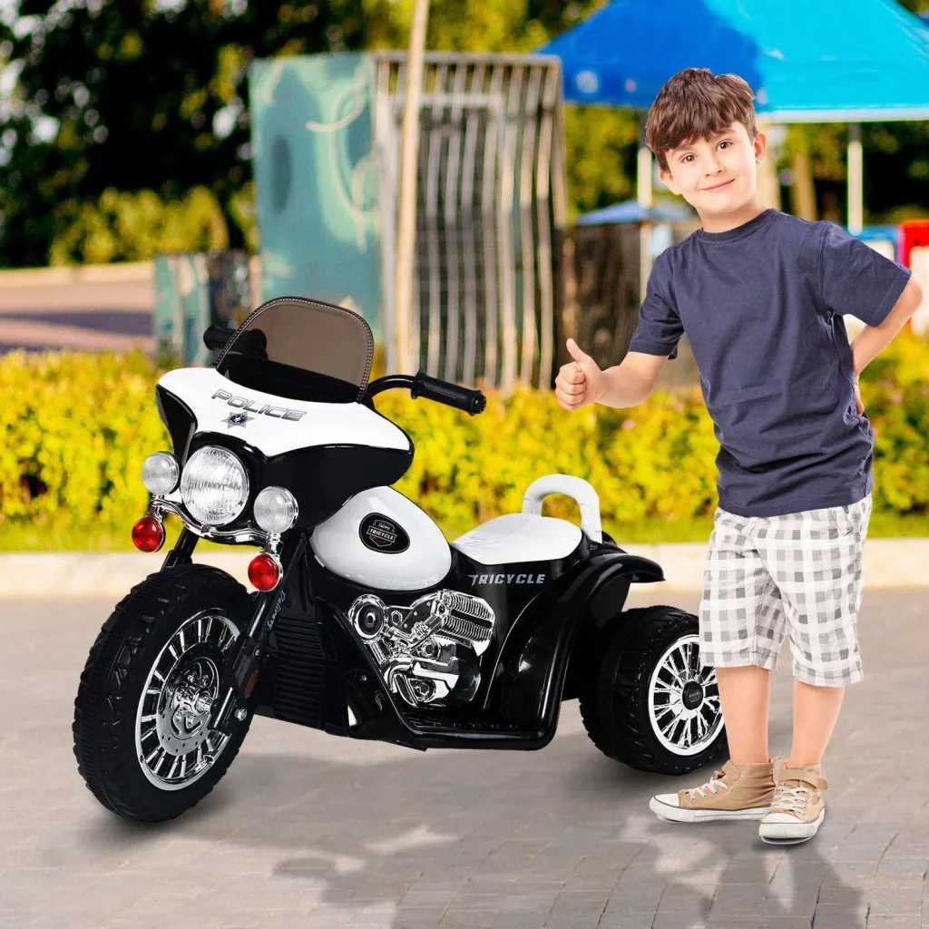Electric motorcycle children's motorcycle black and white