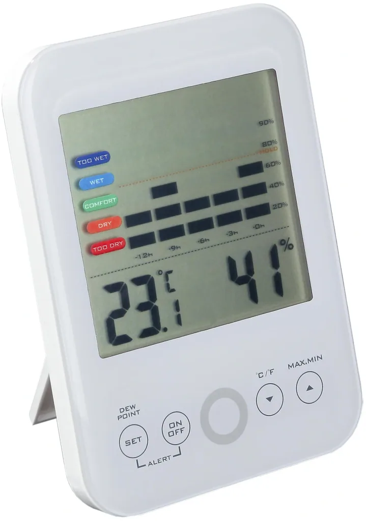 2-in-1 Digital Hygrometer and Thermometer with Mold Alarm, White