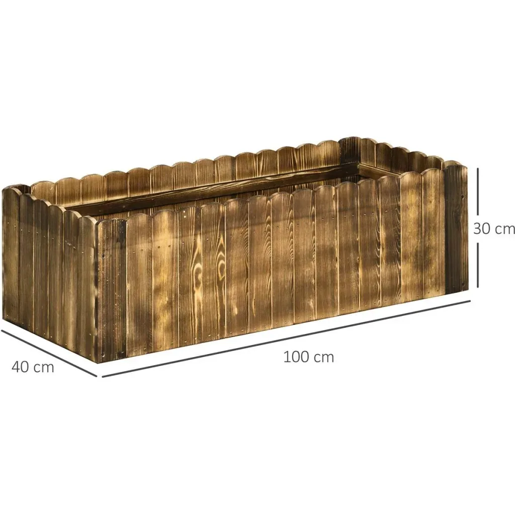 Raised bed planter herb bed planting bed vegetable flower bed flower box fir wood 100 x 40 x 30 cm
