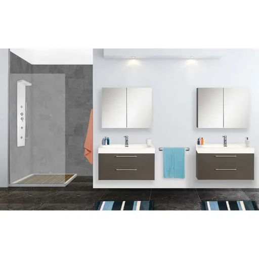 Shallow bathroom furniture 60cm - anthracite