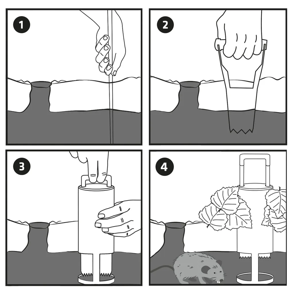 Vole trap all-in-one set