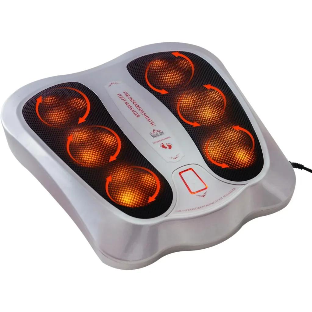 Shiatsu Foot Massager Electric Heat Function Reflexology Foot Massage 2 Modes Silver