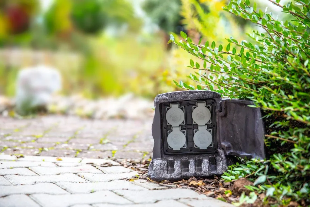 4-way remote control sockets tree stump
