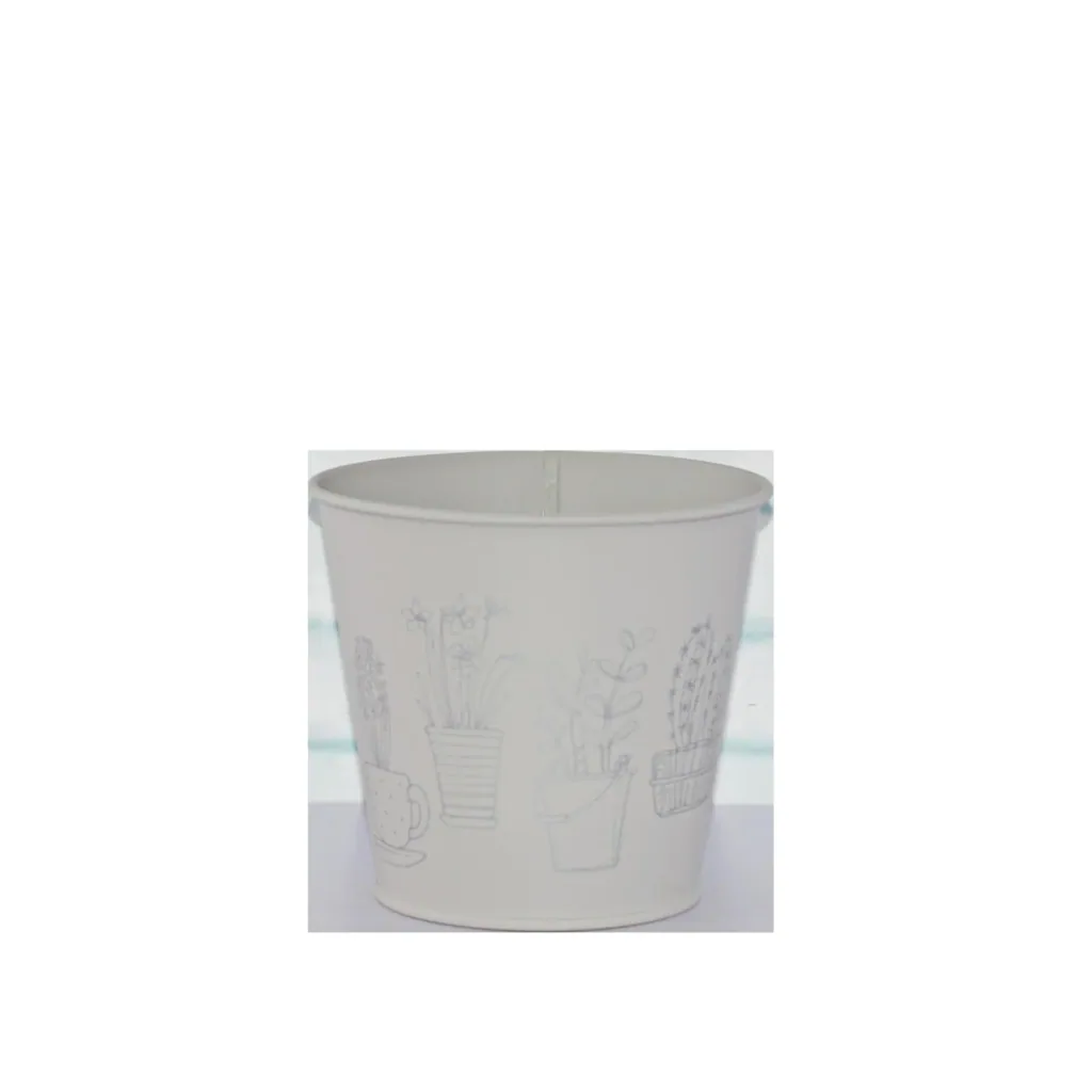 Metal planter in grey, set of 4