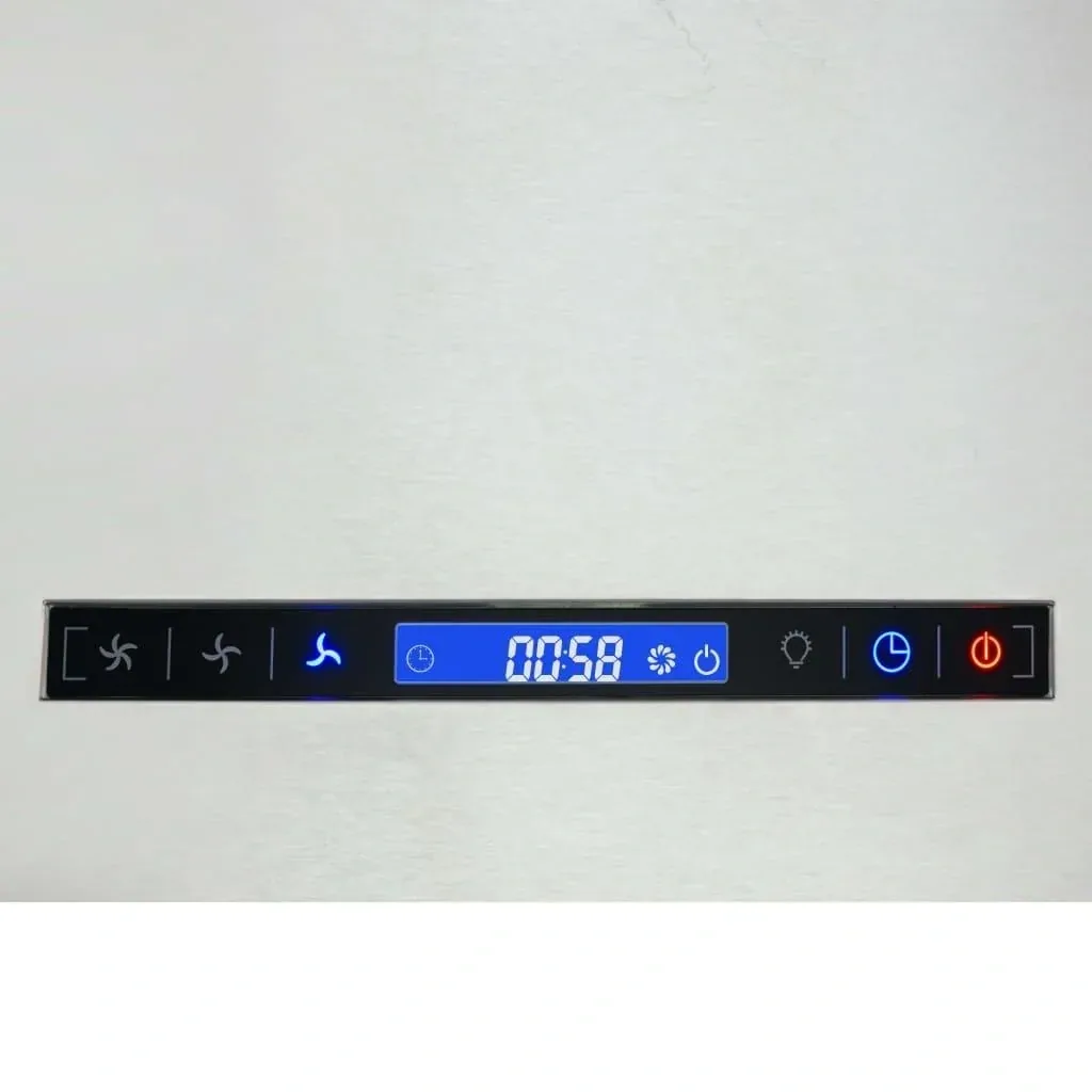 Stainless steel extractor hood, hanging with touch sensor LCD 37 cm