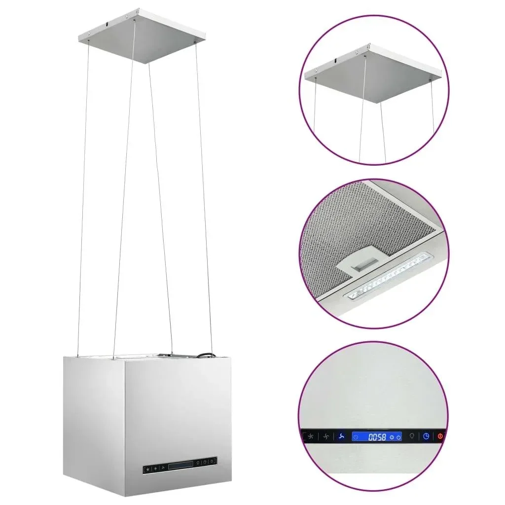 Stainless steel extractor hood, hanging with touch sensor LCD 37 cm