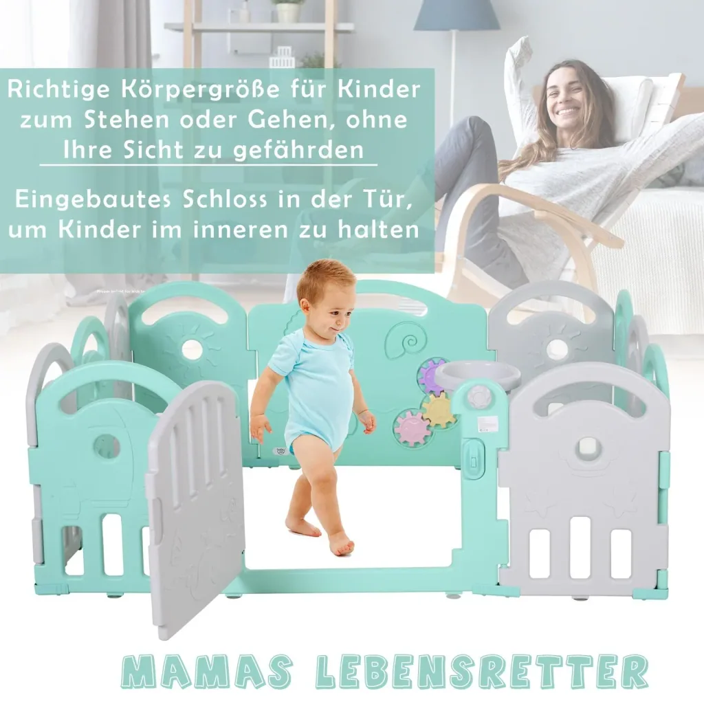 Baby safety gate with ball basket and 3 gears