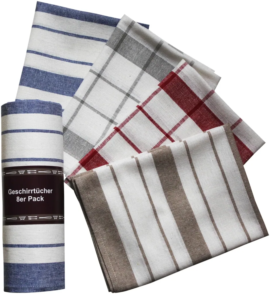Tea towels, patterned, 50 x 70 cm, 8 pieces