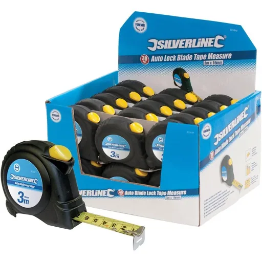 Self-locking tape measure display box 24 pieces, 8 m x 25 mm
