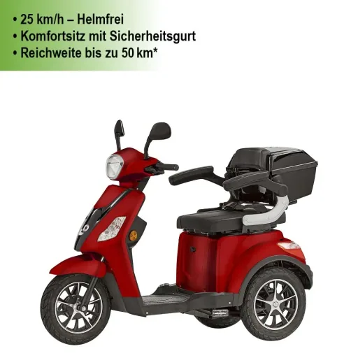 3-Rad E-Car Bologna 25 km/h rot