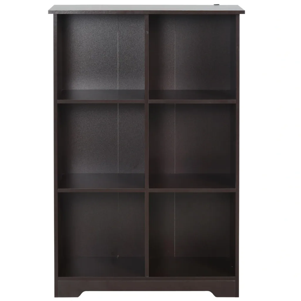 Cube cabinet with 6 compartments, coffee-colored