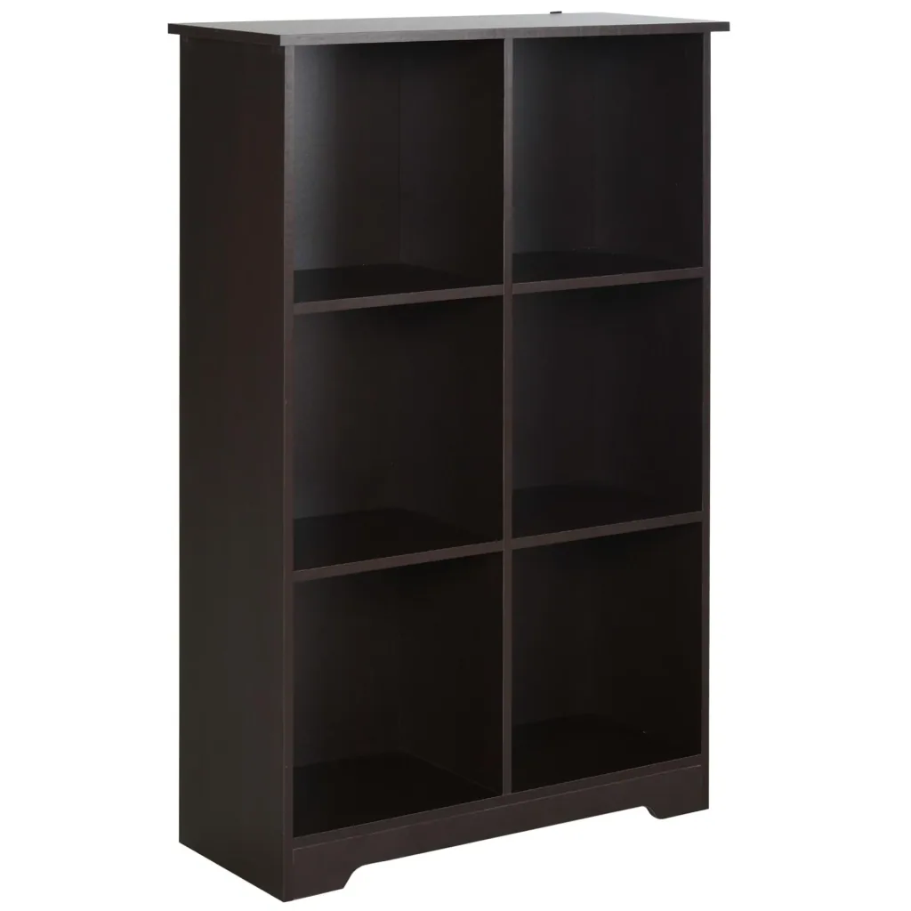 Cube cabinet with 6 compartments, coffee-colored