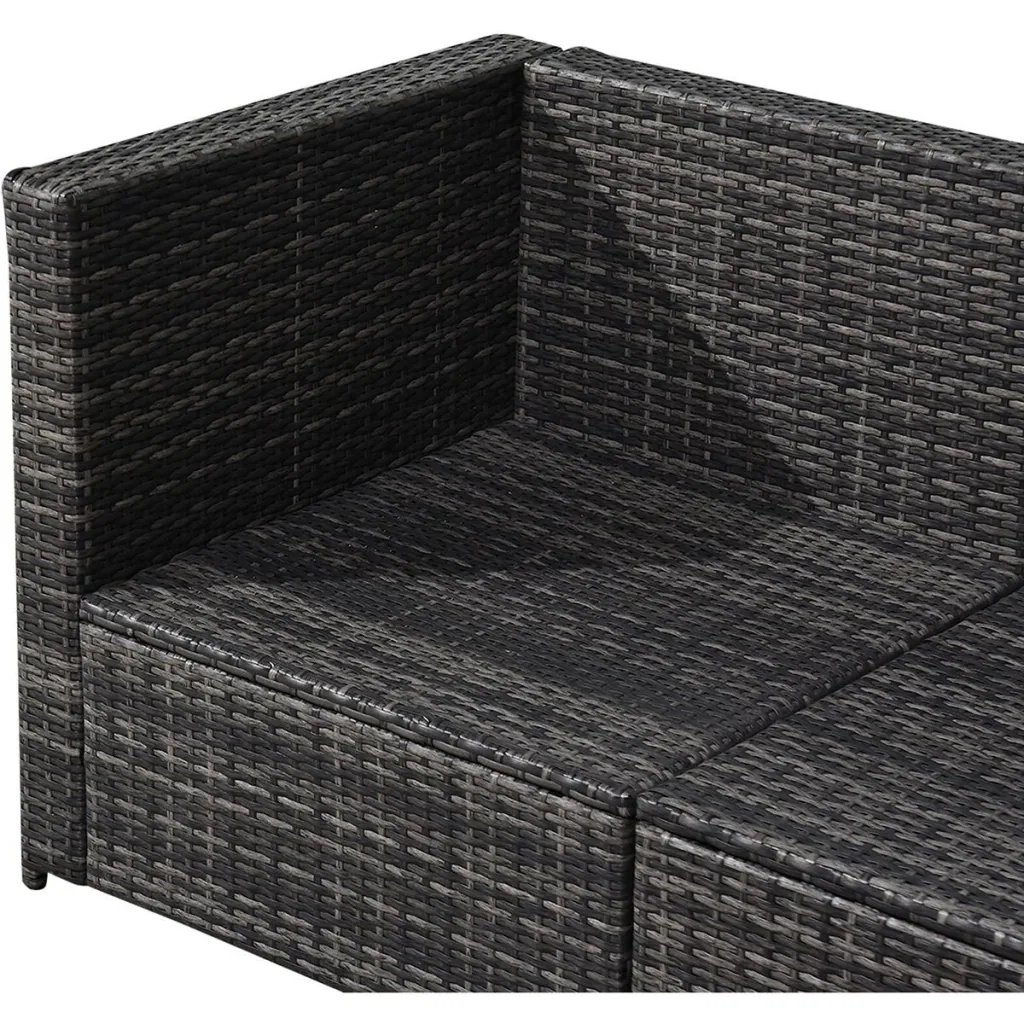 Polyrattan lounge set 8-piece including cushions