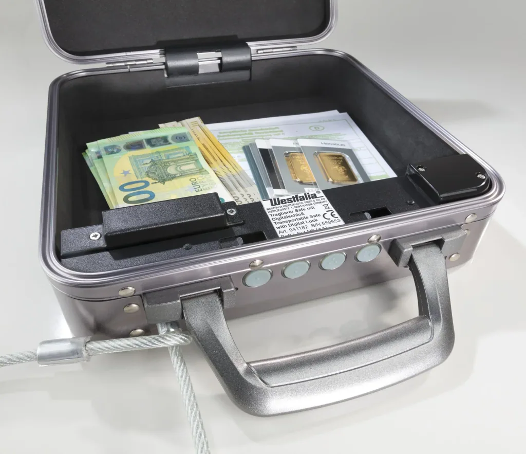 Aluminum security safe with digital lock and security wire rope