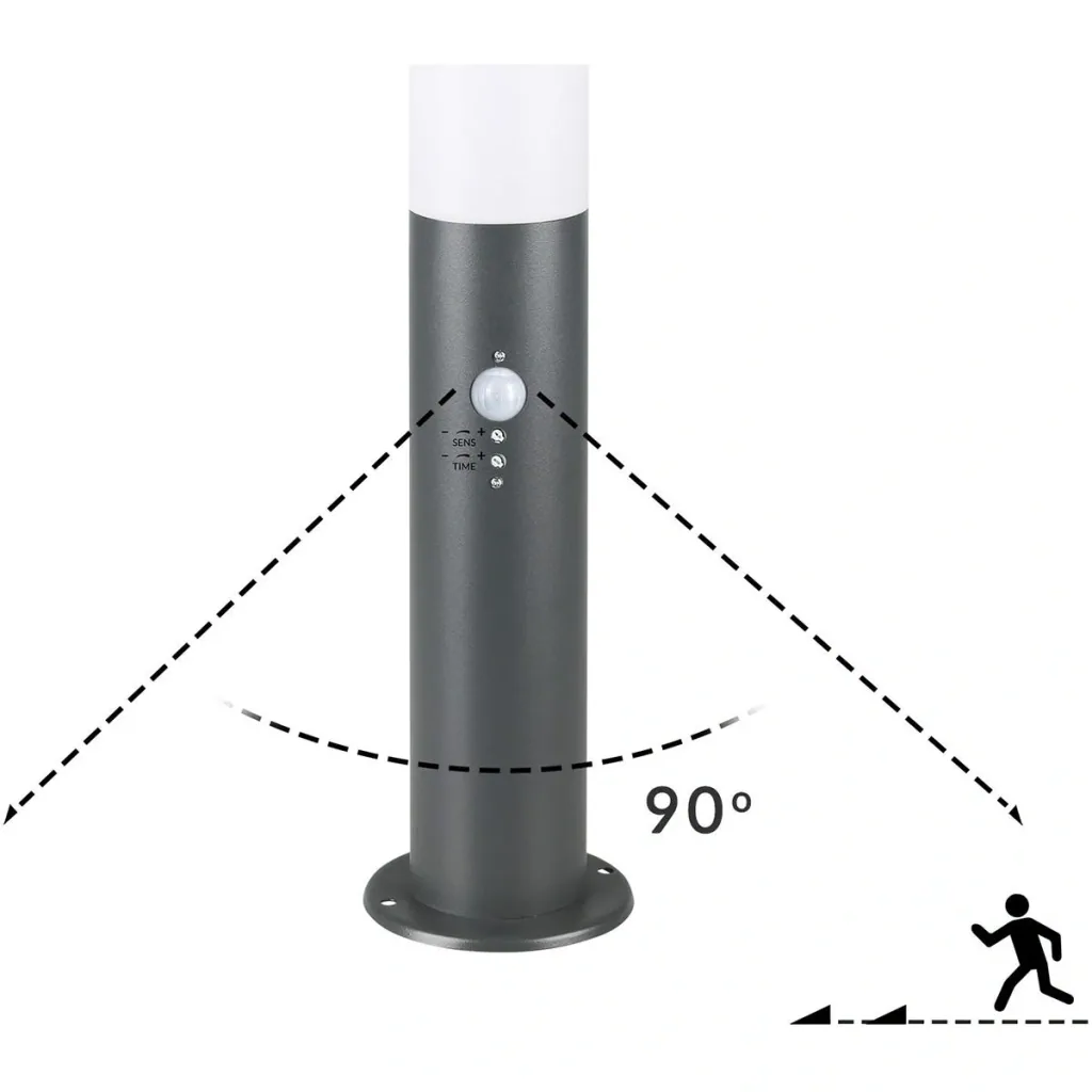 Path lighting - Outdoor lighting - Outdoor lighting - Stainless steel - With sensor - 48 x 12 cm - Anthracite