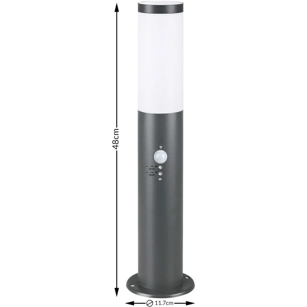 Path lighting - Outdoor lighting - Outdoor lighting - Stainless steel - With sensor - 48 x 12 cm - Anthracite