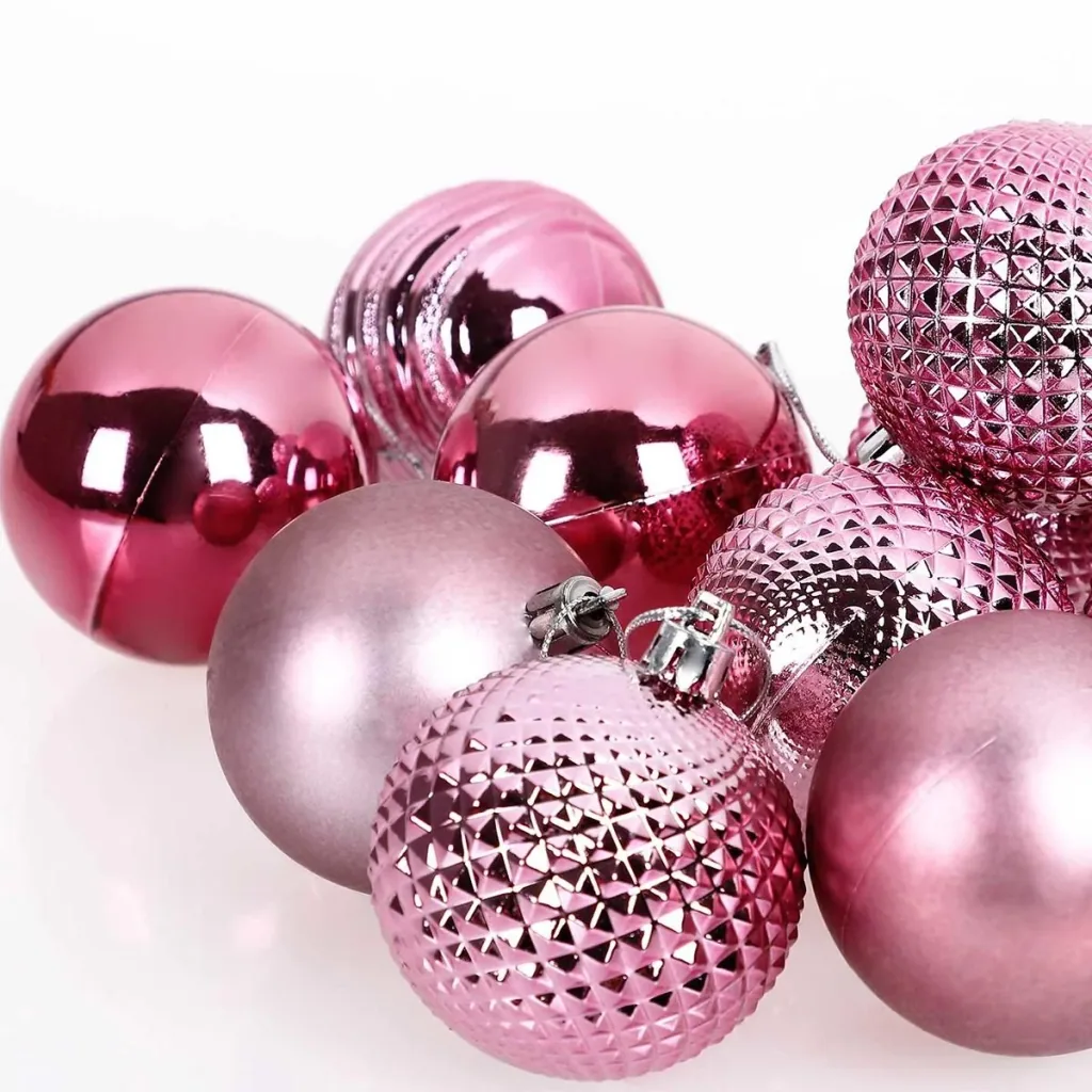 Christmas tree decorations - Christmas tree decorations pink 66 pieces