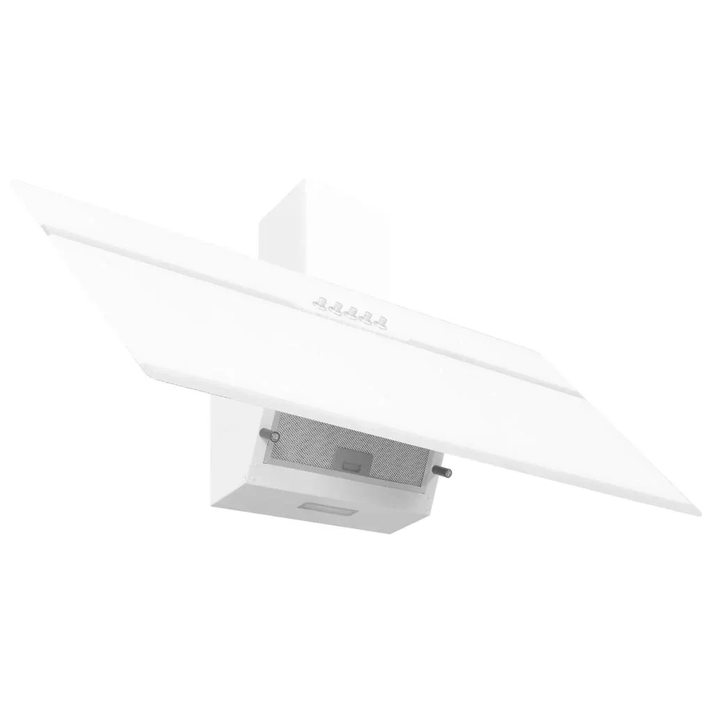 Wall hood 90 cm made of stainless steel and tempered glass white