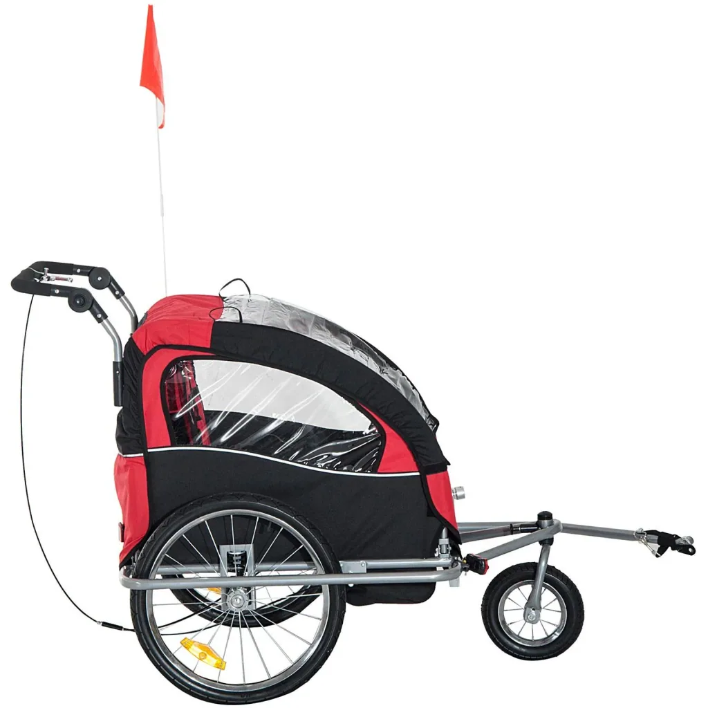 Bicycle trailer children red-black 2 in 1 jogger